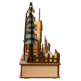 Kurt S. Adler 7.5-Inch Battery-Operated Wooden Light Up Camper with Santa