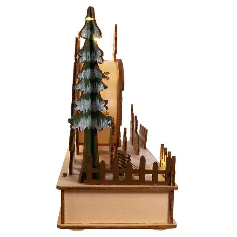 Kurt S. Adler 7.5-Inch Battery-Operated Wooden Light Up Camper with