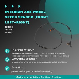 GNXfixt 2x ABS sensor front left + right for GL X164 & ML W164 | GL320/350/420/450/500 & ML280/300/320/350/420/450/500 (2005-2012) | 164 905829900 Plug and Play