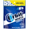 Orbit White chicle de menta bolsa resellable 120 piezas, 240g.