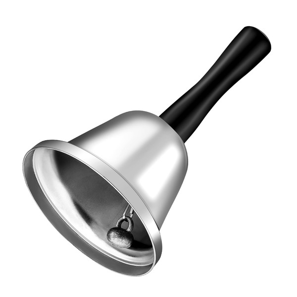 Rovtop Stainless Steel Hand Bell, Service Bell, Loud and Clear Bells, Table Bell, Small Bells with Handle for School, Restaurant, Hotel, Kitchen, Warehouses, Ship Bell, Reception Areas