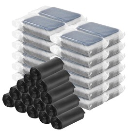 Sponge Individually Wrapped, Kitchen Dishs Sponge Bulk Cleaning Sponges Scouring Pads, Small Trash Bags Bulk Black Bin Liners Garbage Bags for Camping, Travel, Hotel (40 Pack) (Black Gray)