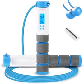 Cuerda de salto, con mango con peso digital, cuerda de salto con contador de calorías para entrenamiento, fitness, cuerda de saltar de velocidad de ejercicio ajustable para hombres, mujeres, niños