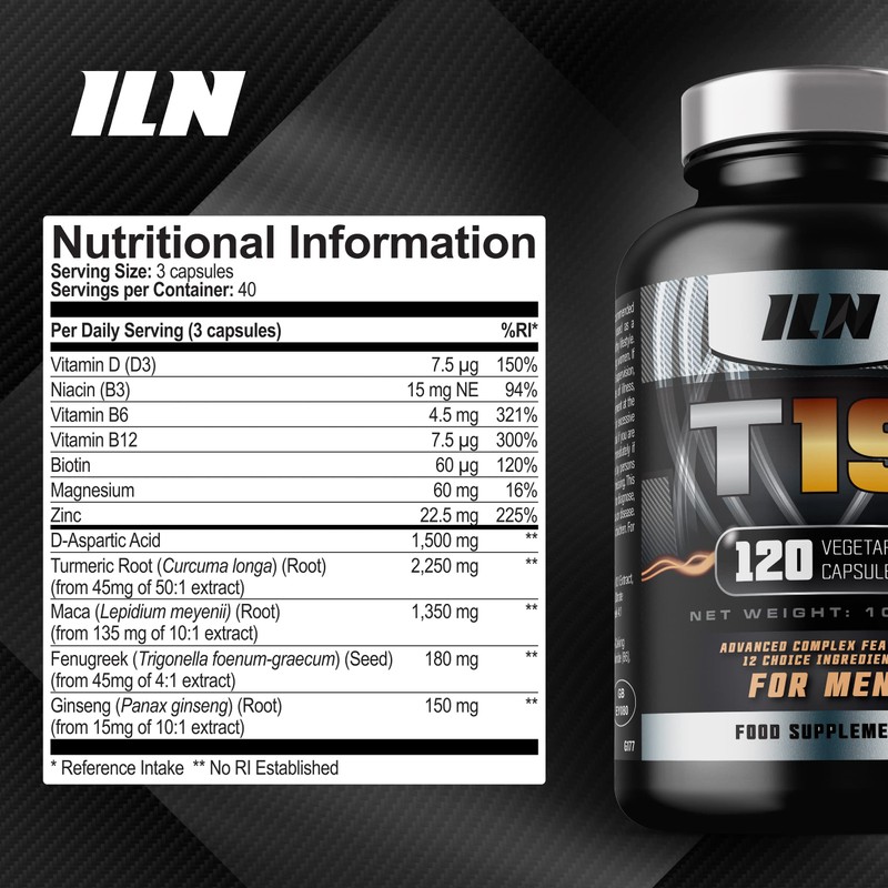 T19 for Men Aged 40+ - with D-Aspartic Acid, Fenugreek
