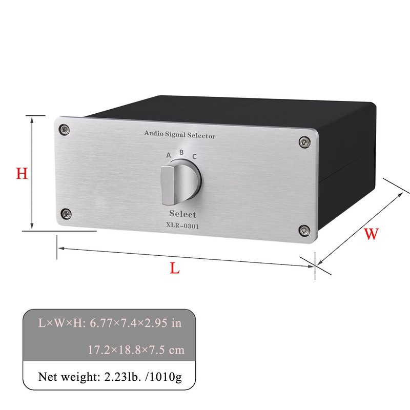 1 to 3 (1 in 3 Out) XLR Audio Switch,