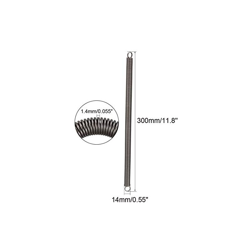 Sourcingmap Extension Spring - 1.4mm Wire Dia, 14mm OD, 300mm