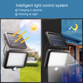 Solar Barn Light Outdoor Waterproof 56 LED 700Lum Shed Light Solar Security Flood Lights Motion Detector IP65 120° Sensor Angle Solar Powered for Patio Barn Garden Pathway Yard Lawn Balcony(Pack of 2)