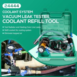 Universal Coolant System Refiller Kit 24444 Vacuum Leak Tester with 5 Adapters