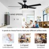 YUHAO 52 Inch Black Ceiling Fan with Light and Remote