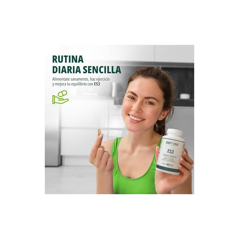 ADAPTOHEAL ES3 Rhodiola, Schisandra, Melissa y Ginseng (90 Cápsulas)