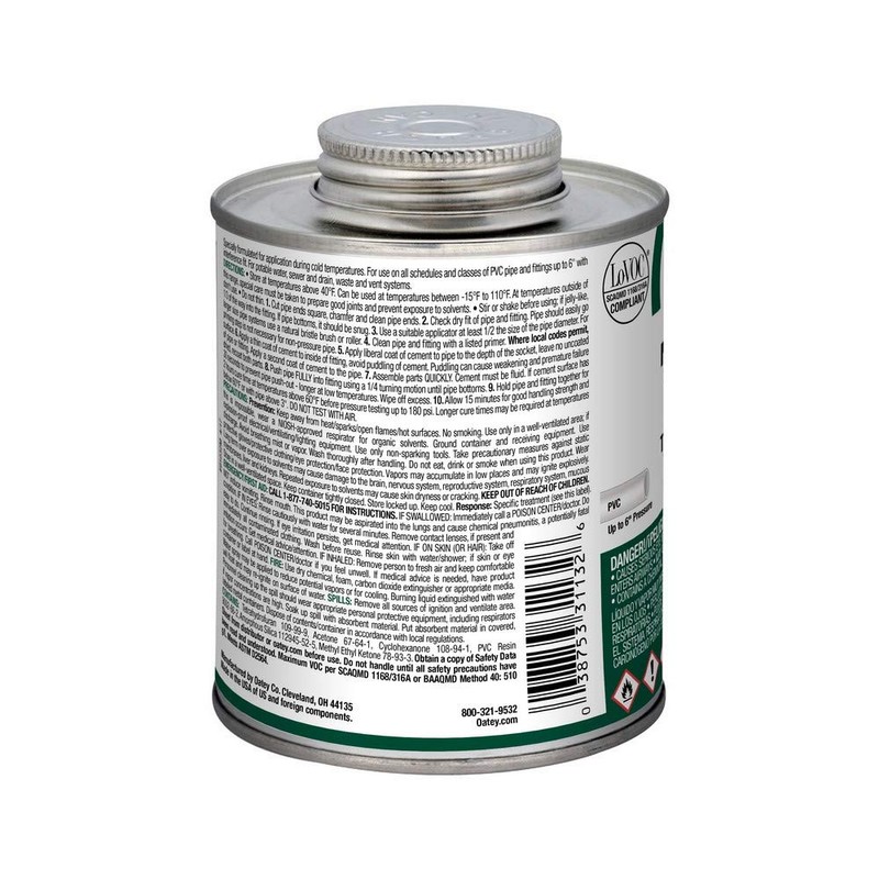 Oatey 31132 16 oz. PVC All Weather Clear Cement 10