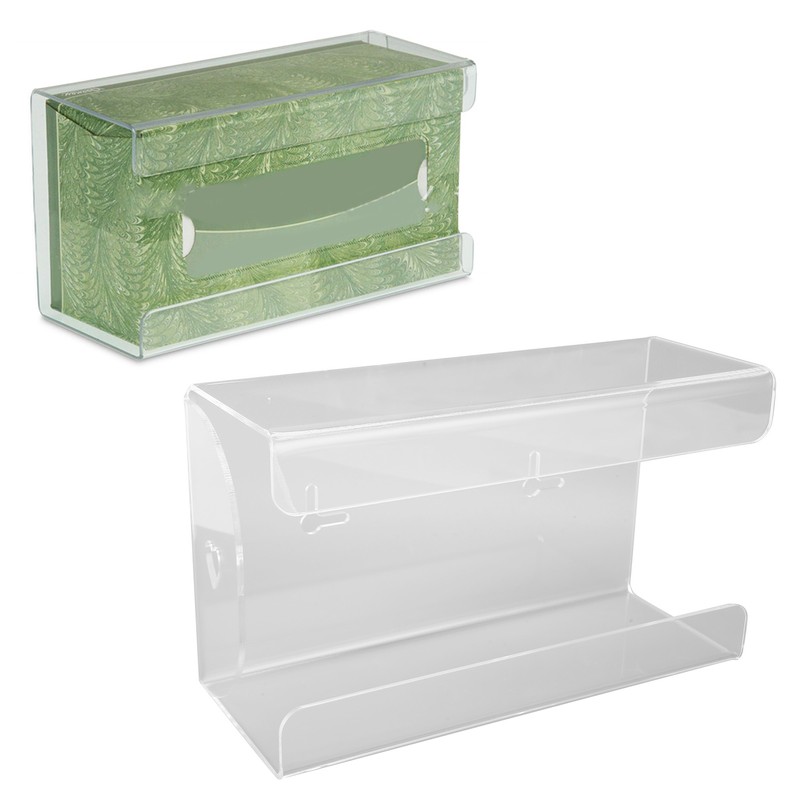 Glove Box Holder Dispenser Wall Mounted Tissue Holder Clear with