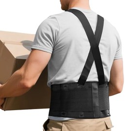 FITTOO Cinturón de apoyo lumbar de trabajo con correas ajustables, alivio del dolor de espalda, recuperación de lesiones, soporte de levantamiento... 