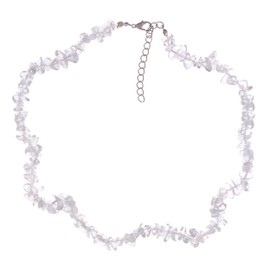 Alilang Natural Stone Irregular Gemstone Beaded Choker Necklace for Women Bohemian Crystal Jewelry, Clear Quartz