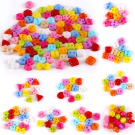 Rckcu 6mm 1000Pcs Mini Buttons for Crafts, Sewing, and DIY Projects, Available in Assorted Colors and Shapes