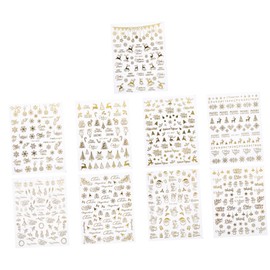 Healeved 1set Nail Art Stickers Glitter Stickers Nail Stickers Nails Nail Art Decoration Nail Art Decals Christmas Stickers Cartoon Nail Decals Holographic Nail Sticker Seasonal 9sheets