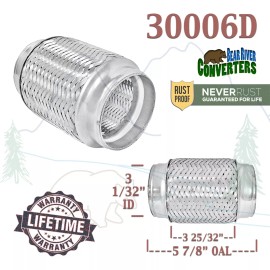 Bear River Converters 3" x 6" Flex Pipe Exhaust Coupling Quality Stainless Steel Heavy Duty Triple Ply