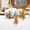 Pine Tree Metal Yard Decor Durable Outdoor Garden Stakes for