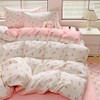 Covebett Bed Linen 140 x 200 cm Pink White Floral