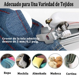 Maquina de Coser Portatil de 2 Paquetes equipada,Maquina de Coser Manualcon Enhebrador de Agujas y Eje de Extensión, Mini Maquina de Coser para Niñas,Costura a Mano de niños, Costura de Ropa