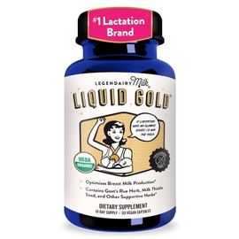 Legendairy Milk Liquid Gold Lactancia Apoyo | Suplemento De Lactancia Con Cabras Orgánicas Rue, Cardo De Leche, Shatavari, Hinojo, Alfalfa Y Anís | Suplementos De Lactancia Materna, 60 Count