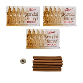 Padmini Incense Ultimo Sandalwood Dhoop Sticks (3 Pack - Total 45 Sticks)
