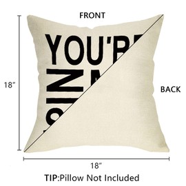 Pycat You're in My SPOT Throw Pillow Cover 18 x 18 for Couch Engagement Present Housewarming Gift Wedding Decorations Home Décor Decorative Pillowcase Cotton Linen Cushion Case for Sofa
