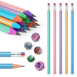 AUAUY Pencils #2 HB, 12Pcs Pencil Non-Slip with Eraser, Number 2 Pencils Cute Pencils Graphite Pencils Sketch Pencils Gift Pencils Fun Pencils for Kids, Adults, School, Office, Wedding Party