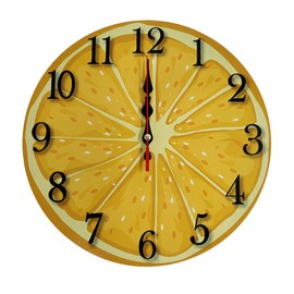 LOHAS Home 30 cm Round Wall Clock Quiet Non Ticking No Annoying Ticking Wooden Clock with Refreshing Fruit Pattern