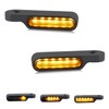 NTHREEAUTO Universal Motorcycle Turn Signals Front Handlebar Sequential LED Blinkers