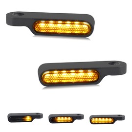 NTHREEAUTO Universal Motorcycle Turn Signals Front Handlebar Sequential LED Blinkers Amber Lights Compatible with Harley Honda Yamaha Kawasaki Suzuki
