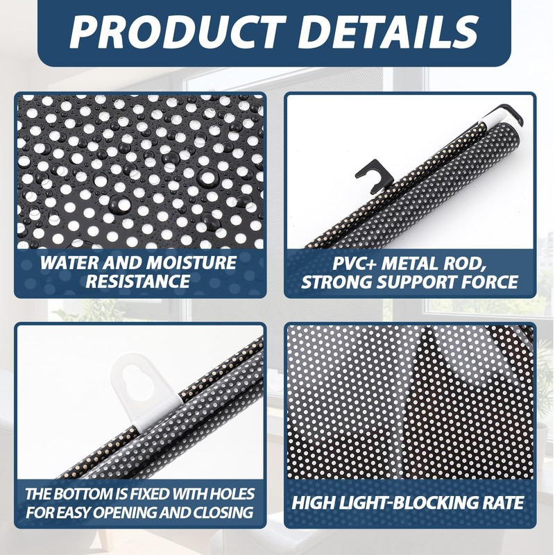 Maasechs 6 Pcs Roller Blackout Window Shades with Suction Cups