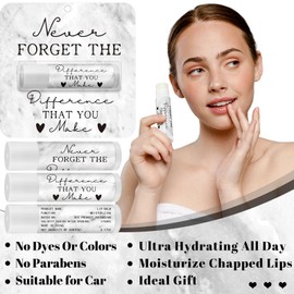 Sacubee 30 Pack Christmas Employee Appreciation Gift Lip Balms Bulk Staff Teacher Team Volunteer Thank You Gift Thanksgiving Christmas Appreciation Party Favor for Women Men(Cute,White)