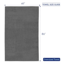 Elegant Comfort Premium Super Soft Highly Absorbent 1 Piece Oversized Bath Sheet - 40" x 80" inch, Luxurious Hotel Spa Quality 100% Turkish Cotton Extra Large Bath Towels for Adults, Grey