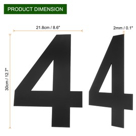 sourcing map 12 Inch Floating House Number, Stainless Steel Metal Modern House Number for Outside Address Sign for House with Nail Kit for Mailbox Yard Home Front Door (Number 4, Matte Black)