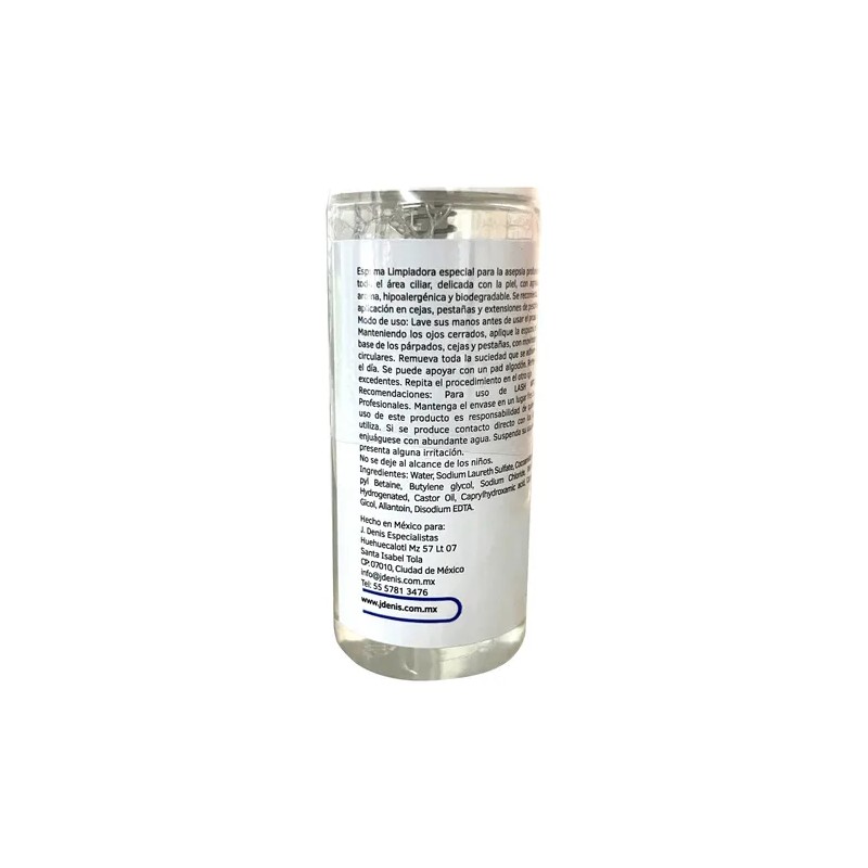 Lash Shampoo Limpieza Profesional J Denis Para Pestañas Mink Transparente