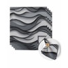 Abstract Gray White Black Ombre Cloth Napkins Set of 4,Washable