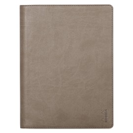 RHODIA 216002C - Rhodiarama No. 16 Taupe Clipboard and Document Holder Booklet - for Notepads or A5 Format Notebooks (14.8 x 21 cm) - Premium Italian Faux Leather - Rhodiarama Collection