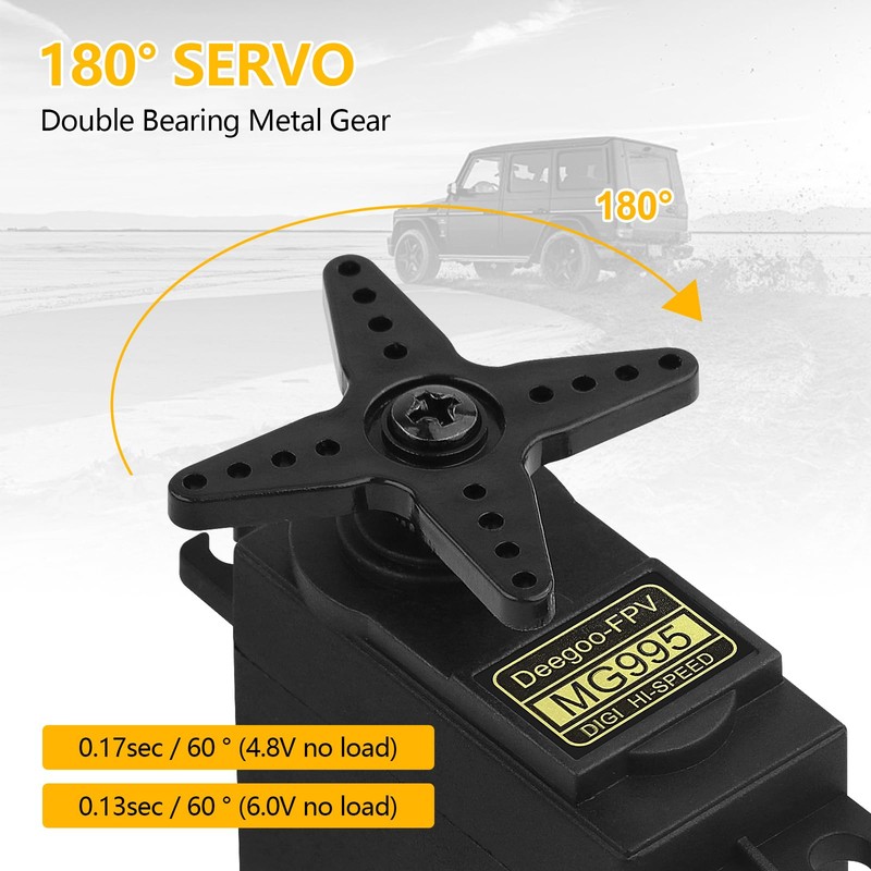 6pcs MG995 55G Micro Servo Motor Metal Geared Motor Kit