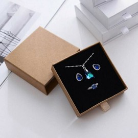 AIMALL 1PCS Jewellery Gift Boxes Necklace Ring Bracelet Bangle Earring Cardboard Box - Premium Cardboard with Built-In Black Sponge - Durable & Versatile Presentation Boxes