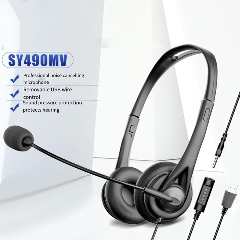 Aswalling Headset 3.5MM Headset Exam Wired Headset Business Operator Special
