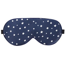 Alaska Bear Mulberry Silk Sleep Mask Luxury Cool and Lustrous Eye Cover for Sleeping Unisex (Navy Stars)