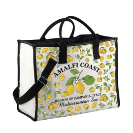 Zuo Bao Italy Lemons Tote Bag South Italy Gift Amalfi Coast Travel Shoulder Bag Romantic Travel Souvenir Gift (AMALFI COAST)