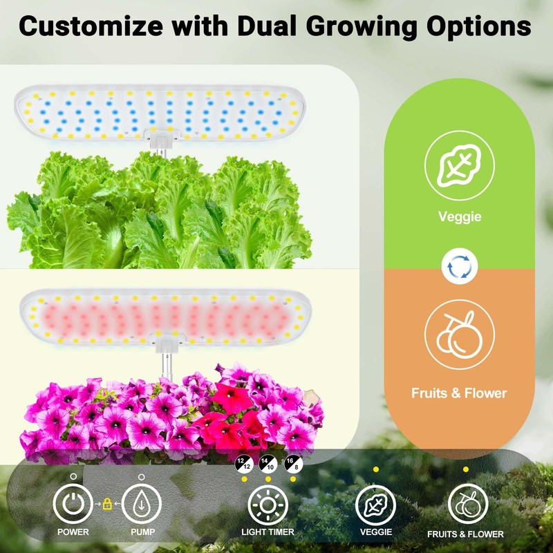 Large Hydroponics Growing System 14 Pods, Indoor Herb Garden with