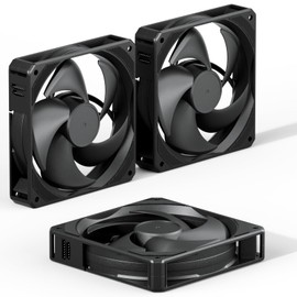 upHere U2K Case Fan 120mm Black PWM Silent Computer Cooling Fans All-in-One Daisy Chain 1800RPM 77.93CFM Under 25dB(A) for Cases CPU Liquid Coolers and CPU Air Coolers,3-Pack,U2K-3