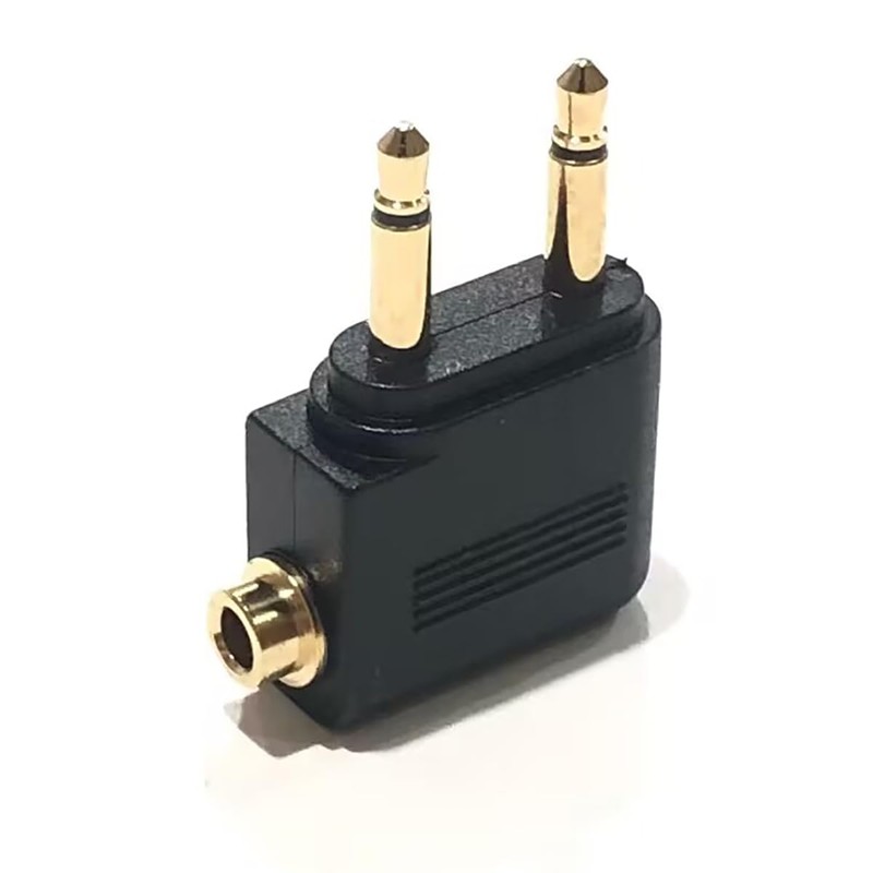Audio Fan Airplane Earphone Jack Converter Adapter 3.5mm Dual Jack
