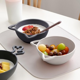 Carrotez - Juego de 2 cuencos de cereales pequeños irrompibles (7.5 onzas), cuencos de plástico reutilizables, bonitos cuencos aptos para microondas y lavaplatos, cuencos de cocina ligeros para sopa,