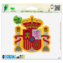 Spain Spanish Coat of Arms Vinyl Car Bumper Window Sticker 2" x 2"