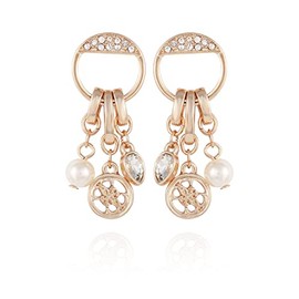 Charmy cluster logo drop earring, one size, Metal, No Gemstone