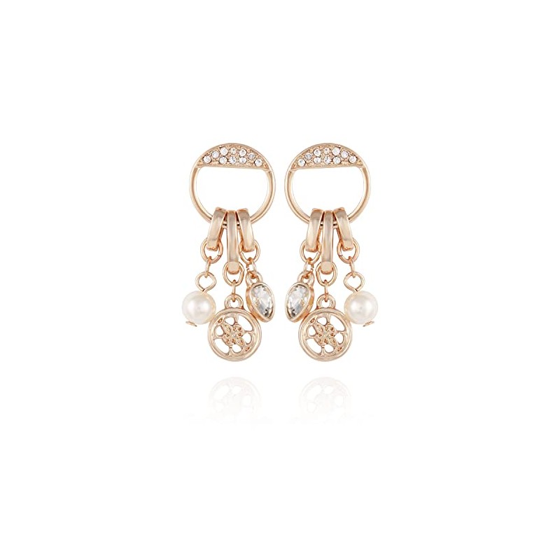 Charmy cluster logo drop earring, one size, Metal, No Gemstone